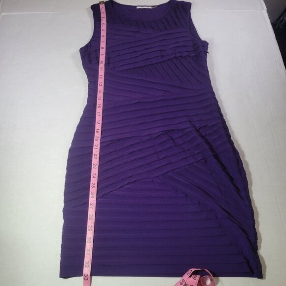 Calvin Klein Purple Textured Professional Formal Sleeveless Bodycon Dress Sz 6 - Picture 4 of 5